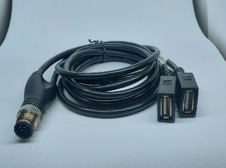 M12 8 Мужской Ядро A Код на Двойной USB2.0 Разъем - M12-8-Мужской-Ядро-А Код на Двойной USB2.0 Разъем